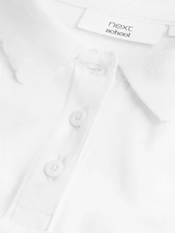 Blanc - Paquet de 2 Polo Manches courtes 100% coton (3-16ans)