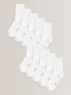 Blanc - 10{Paquet de chaussettes en coton riche