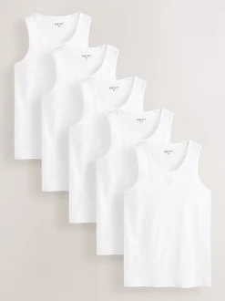 Blanc - Paquet de gilets à côtes 5