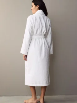 Blanc - 100Peignoir en coton éponge (%)