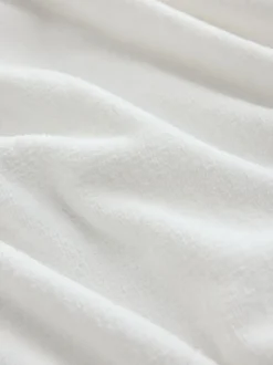 Blanc - Peignoir en tissu éponge et coton