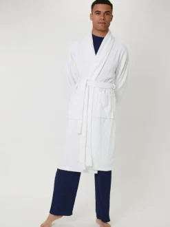 Blanc - Peignoir Loungeable homme classique en éponge