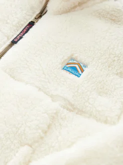 Blanc - Polaire Superdry quart zippée