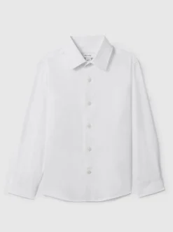 Blanc - Reiss Remote Coupe Large Chemises en coton
