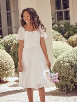 Blanc - Robe Angel & Rocket plissée à nœud ballerine