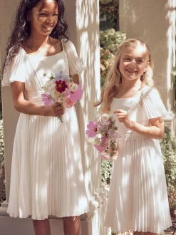 Blanc - Robe Angel & Rocket plissée à nœud ballerine