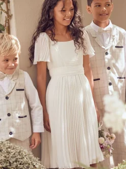 Blanc - Robe Angel & Rocket plissée à nœud ballerine