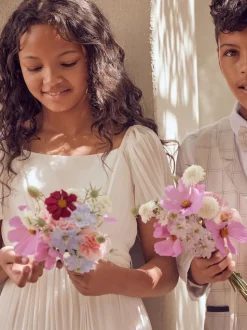 Blanc - Robe Angel & Rocket plissée à nœud ballerine