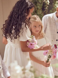 Blanc - Robe Angel & Rocket plissée à nœud ballerine