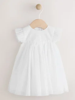 Blanc - Robe Bébé en maille (0mths-2yrs)