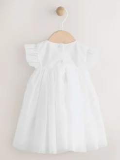Blanc - Robe Bébé en maille (0mths-2yrs)