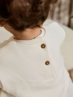 Blanc - Robe Bébé Twofer en maille (0mois à2ans)