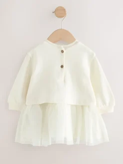 Blanc - Robe Bébé Twofer en maille (0mois à2ans)