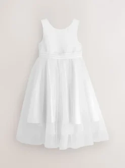 Blanc - Robe Nœud pour Fille Fleurie (3mths-16yrs)