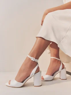 Blanc - Sandales de mariage Forever Comfort® à talons carrés à bout rond