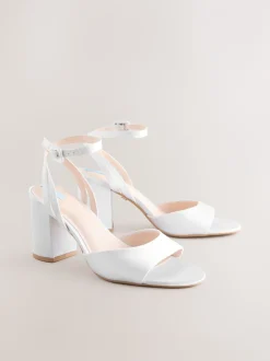 Blanc - Sandales de mariage Forever Comfort® à talons carrés à bout rond