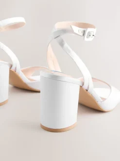 Blanc - Sandales de mariage Forever Comfort® à talons carrés à bout rond