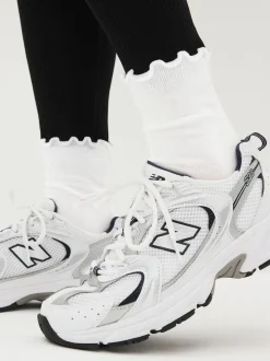 Blanc - Semelle de coussin à volants Chaussettes 4 Lot