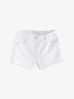 Blanc - Short en jean à bords effilochés (3-16ans)