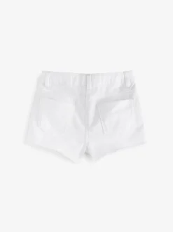 Blanc - Short en jean à bords effilochés (3-16ans)