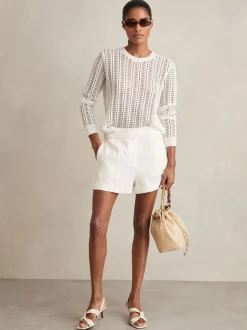 Blanc - Short Reiss Fawn Lin Whipstitch Short