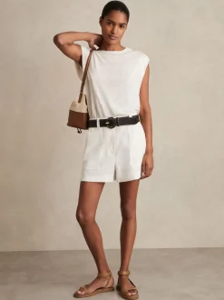 Blanc - Shorts en lin Reiss Ashby