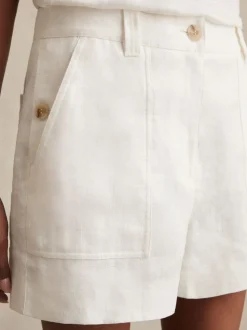 Blanc - Shorts en lin Reiss Ashby