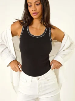 Blanc - Shorts Roman taille haute en denim extensible