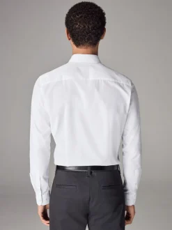 Blanc - Skinny Fit (Skinny Fit) - Chemises intelligentes faciles d’entretien à poignets simples