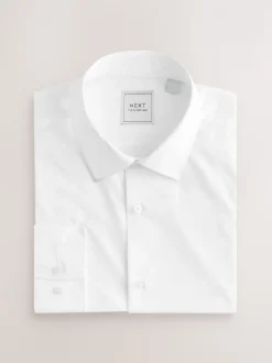 Blanc - Skinny Fit (Skinny Fit) - Lot de 2 chemises élégantes à manchette simple Easy Care manches longues