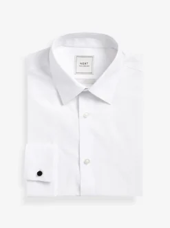 Blanc - Slim Fit (Slim Fit) - Chemise intelligente à double poignet facile d’entretien