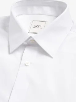Blanc - Slim Fit (Slim Fit) - Chemise intelligente à double poignet facile d’entretien