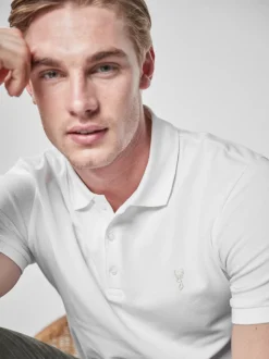 Blanc - Slim Fit (Slim Fit) - Polo Manches courtes Pique