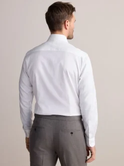 Blanc - Slim Fit (Slim Fit) - Chemise Signature texturée élégante