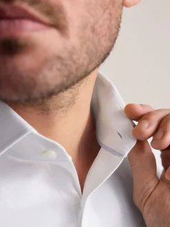 Blanc - Slim Fit (Slim Fit) - Chemise Signature texturée élégante