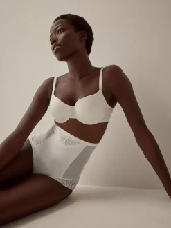 Blanc - Slips gainants fermes pour le contrôle du ventre