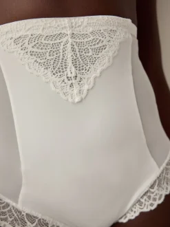 Blanc - Slips gainants fermes pour le contrôle du ventre