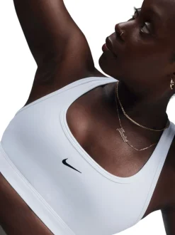 Blanc - Soutien-gorge de sport Nike Swoosh léger