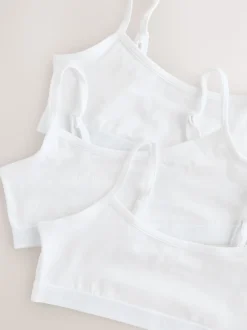 Blanc - Strappy Raccourci Hauts 3 Lot (5-16ans)