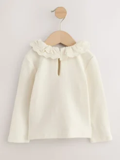 Blanc - Top à col à manches longues (3mths-7yrs)