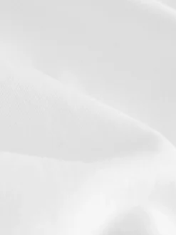 Blanc - T-shirt à col en V avec manches à bonnet