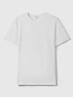 Blanc - T-shirt à col ras du cou en coton Reiss Bless