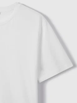 Blanc - T-shirt à col ras du cou en coton Reiss Bless