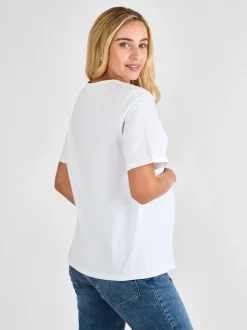Blanc - T-shirt de maternité oversize JoJo Maman Bébé