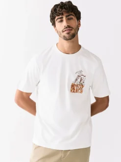Blanc - T-shirt imprimé graphique Yellowstone