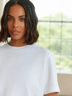 Blanc - T-shirt Manche courte Col ras du cou lourd