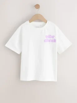 Blanc - T-shirt oversize imprimé graphique (3-16ans)