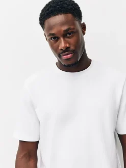 Blanc - T-shirt épais doux au toucher élégant