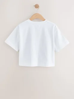 Blanc - T-shirt épais oversize (3-16ans)