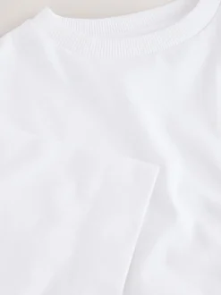 Blanc - T-shirt épais oversize (3-16ans)